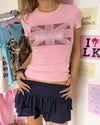 Y2K Geometric Print Rhinestone T-Shirt