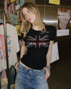 Y2K Geometric Print Rhinestone T-Shirt