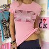 Y2K Geometric Print Rhinestone T-Shirt