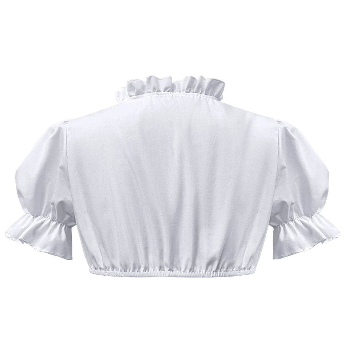 Women Traditional Dirndl White Bavarian Oktoberfest Crop Top